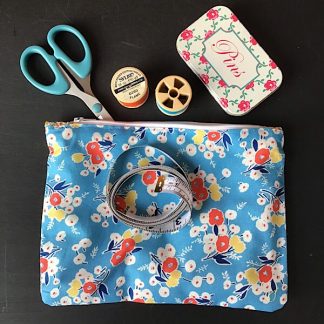 diy sewing kit gift make a vintage zipper pouch kit with vintage floral fabric online
