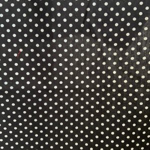 black with grey spot cotton deadstock vintage fabric