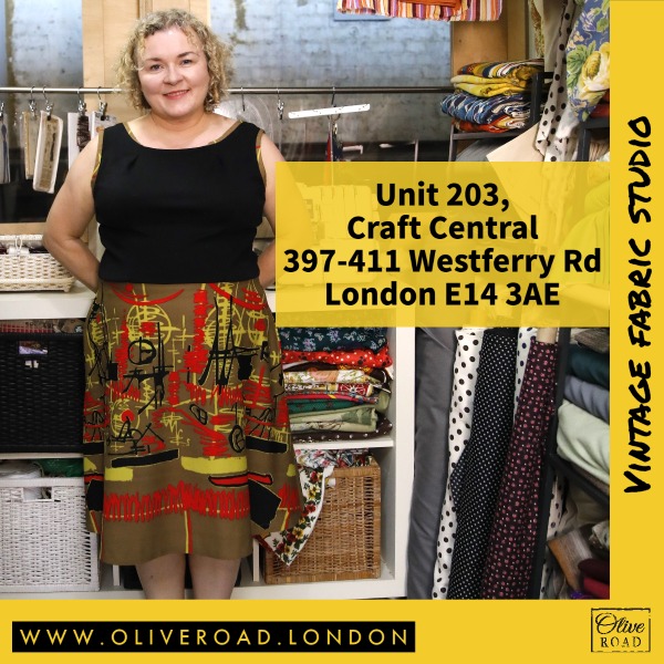 Vintage fabric shop near me studio London Docklands E14 Olive Road London