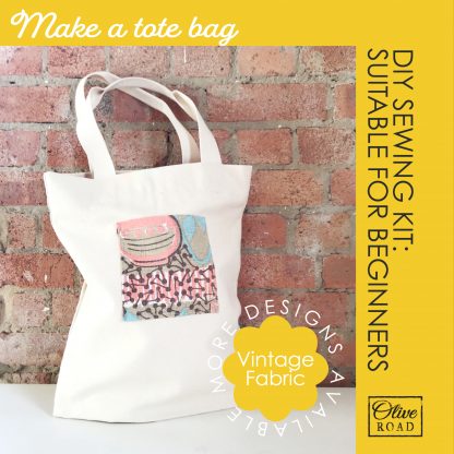 diy sewing kit gift make a tote bag kit with vintage floral fabric online