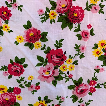 Cotton rose vintage floral fabric