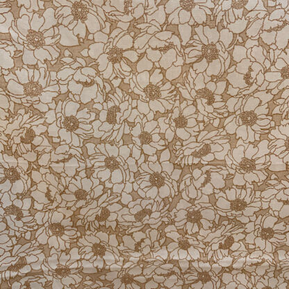 Vintage floral fabric cotton beige and cream