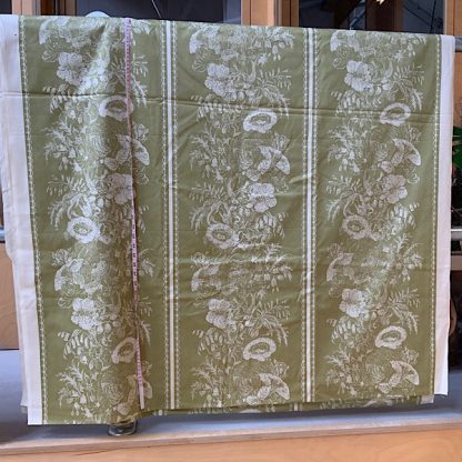 Olive green chintz cotton vintage floral fabric 