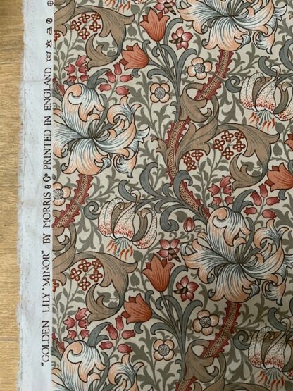 Sanderson Golden Lilly Minor Morris vintage fabric material 130cm x by the metre